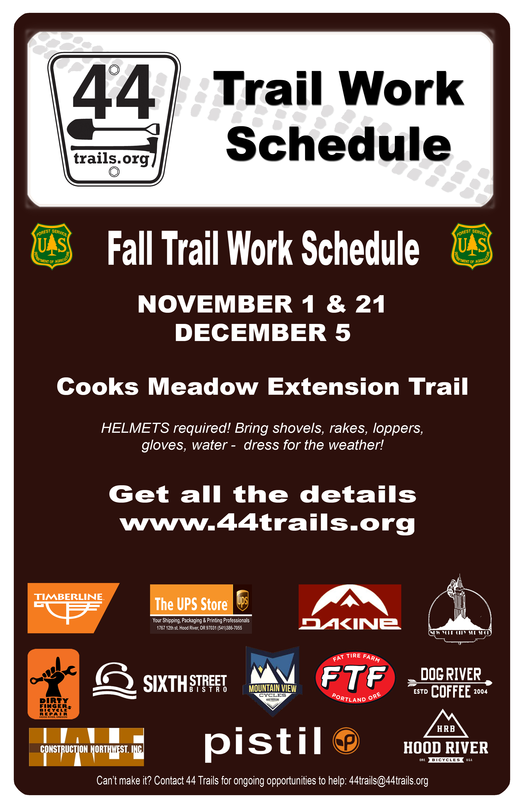 2015 trail work schedule