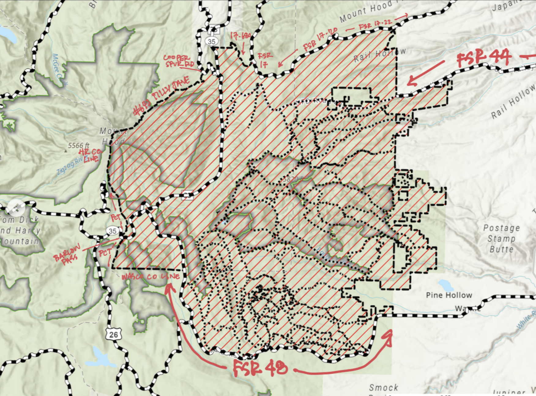 44 trails fire closure map